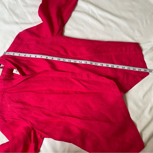NWT Chico’s hot pink linen flyaway Francesca open front jacket size 0/small - Picture 10 of 12